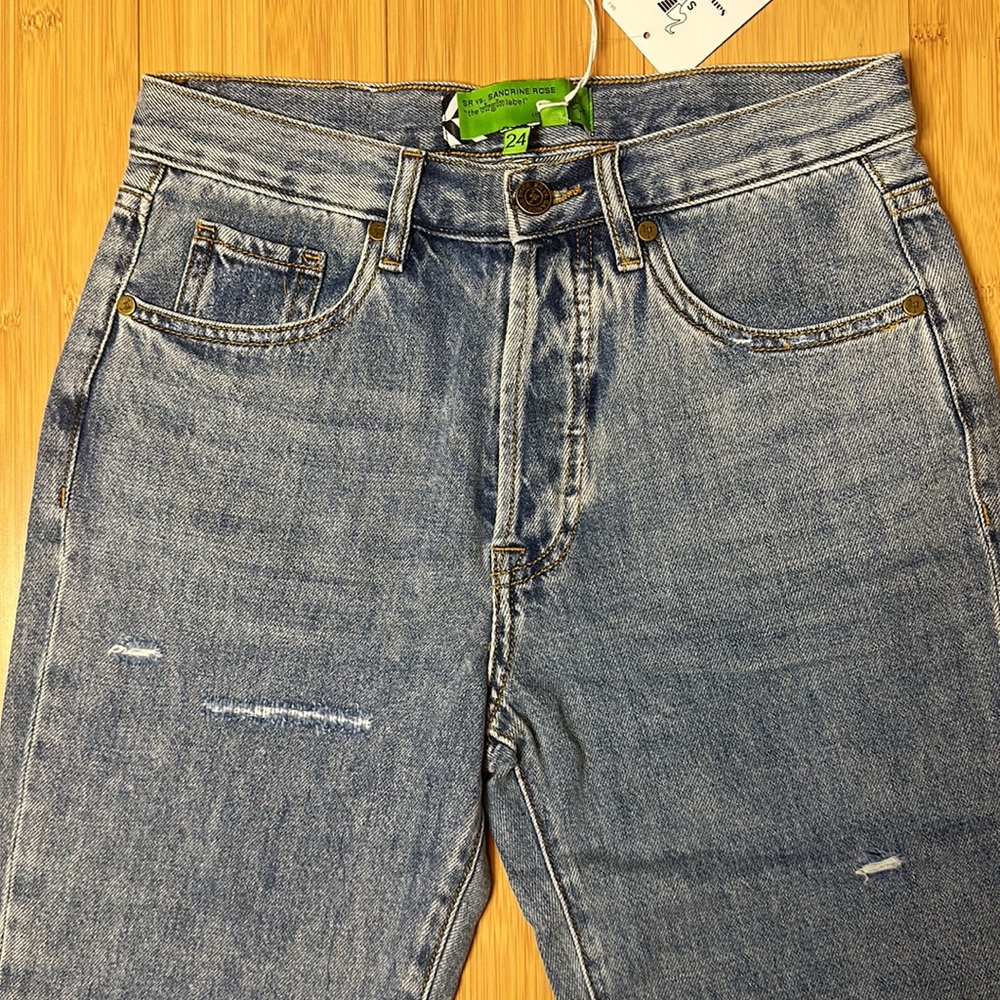 Sandrine Rose Distressed Bermuda Shorts (Long Line Shorts) NEW - Picture 3 of 8